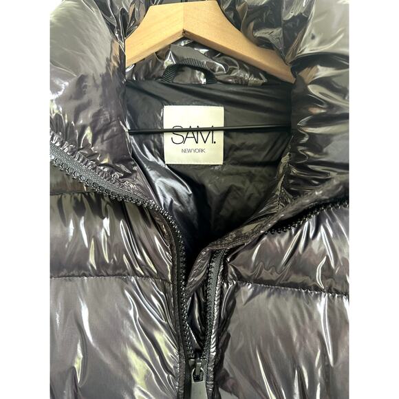 SAM Freestyle Bomber Jacker Puffer Black Shiny Size Medium - Picture 4 of 12